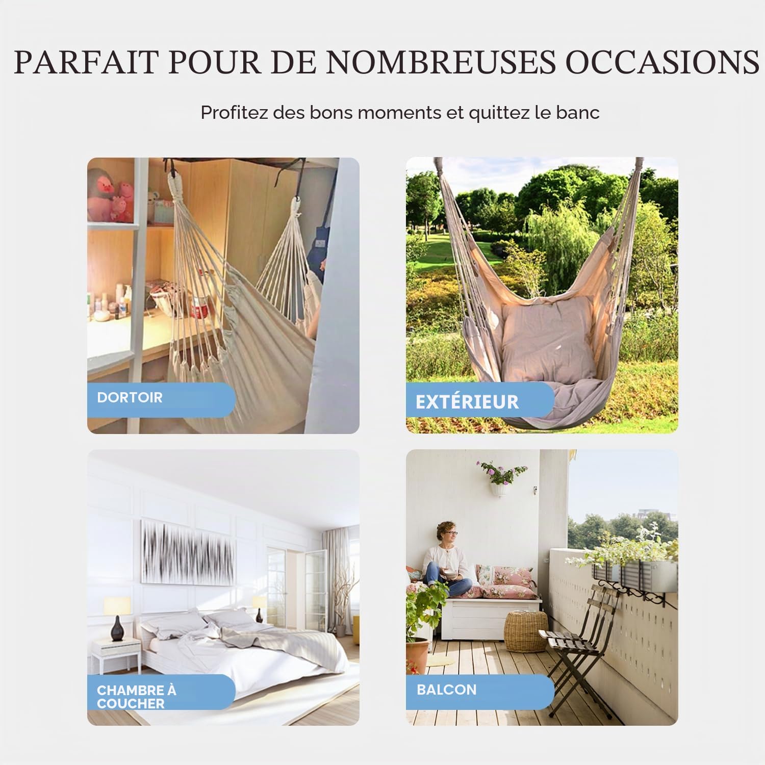 Hamac Extérieur Haut de Gamme - Hamac sur Pied Léger, Jardin et Balcon - Accessoire de Camping Idéal pour Vacances, Sieste et Détente (sans Coussin，Couleur Orange)