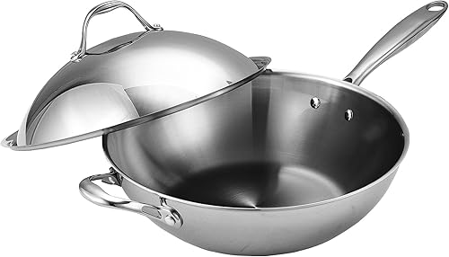 Sartén de Cooks Standard NC-00233 de acero inoxidable 13 pulgadas - 13 - pulgadas Plateado