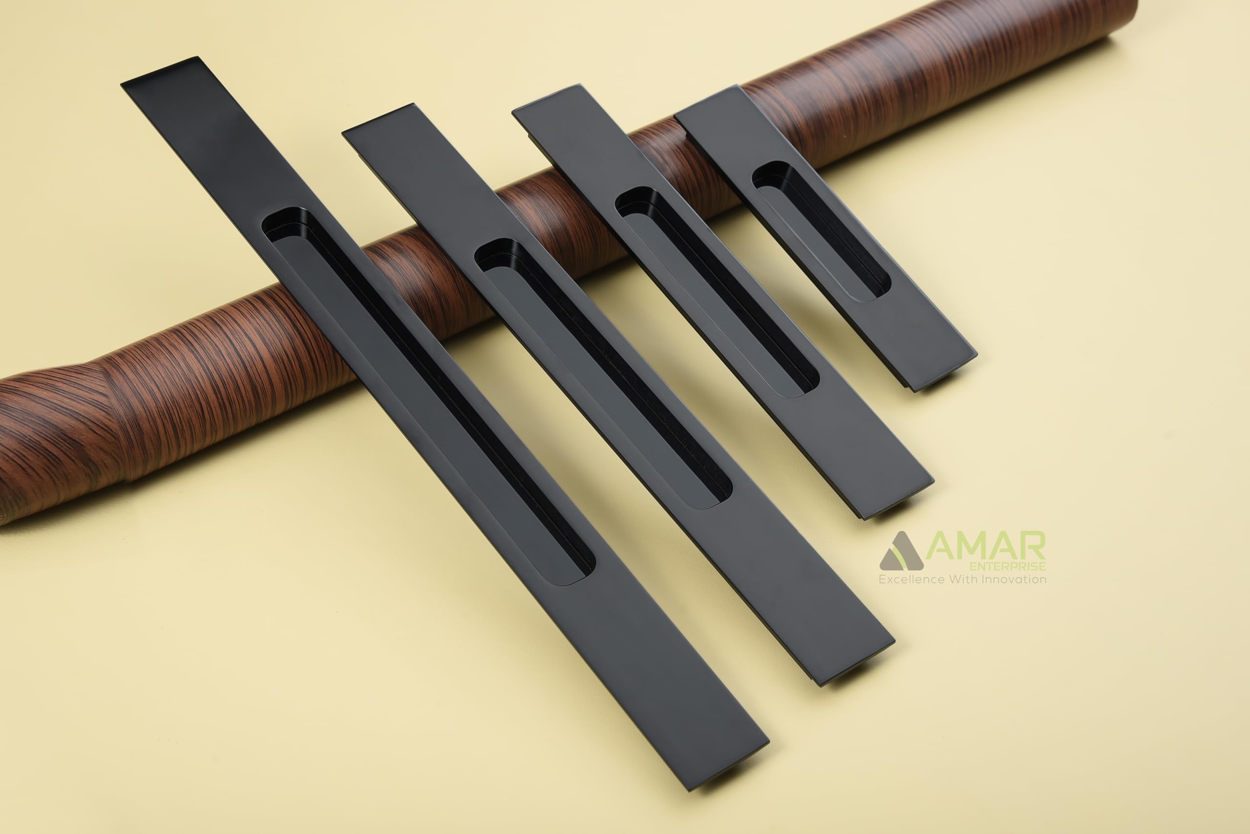 Black Conceal Handles - Sliding Doors & Cabinets -6 Black Conceal Handles - Sliding Doors & Cabinets -6