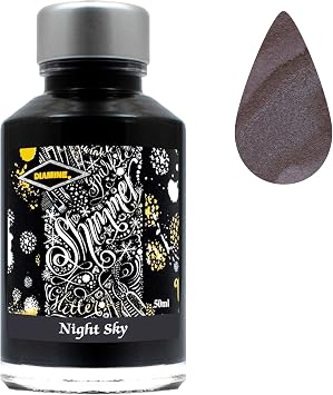 Diamine, Shimmering Fountain Pen Ink, 50ml, Night Sky, 9000