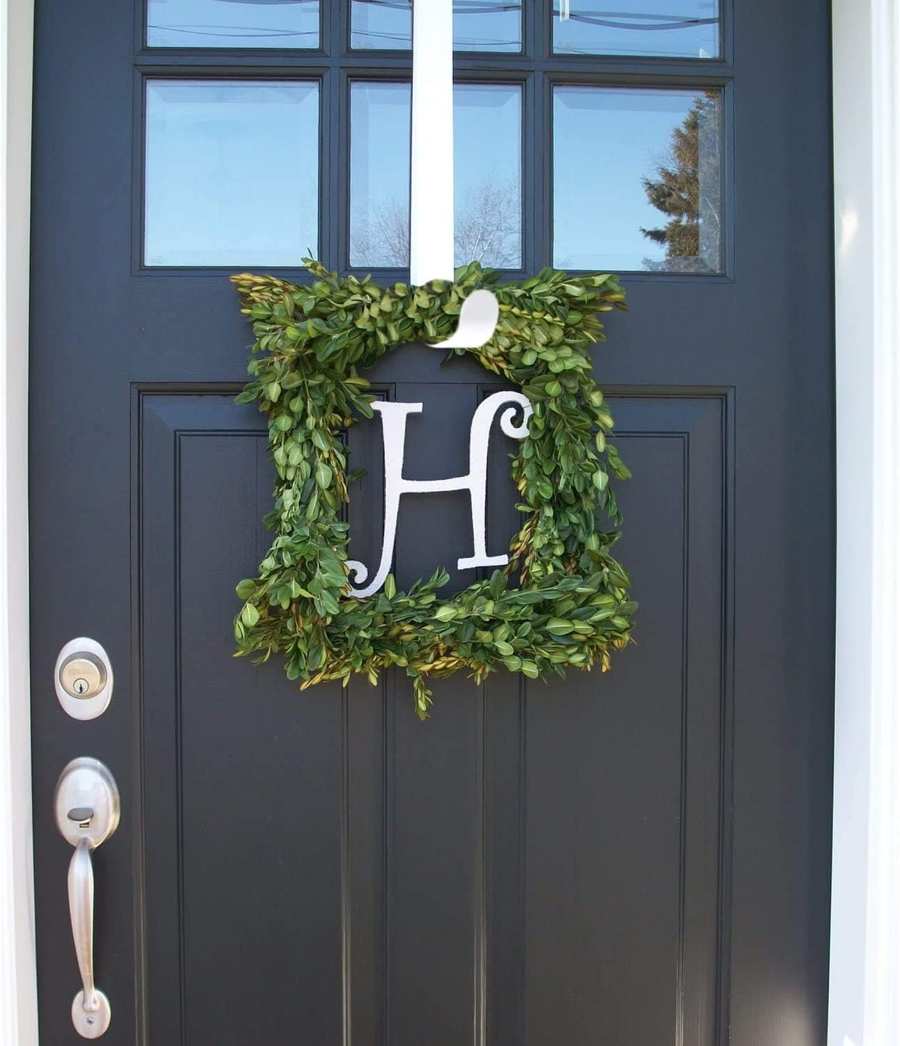 Vpang 2 Pack Wreath Hangers for Front Door, Over The Door Wreath Hooks Sturdy Metal Hangers for Wreaths, Coats, Towels, Door Displays, Christmas Decoration (Silver) : Home & Kitchen
