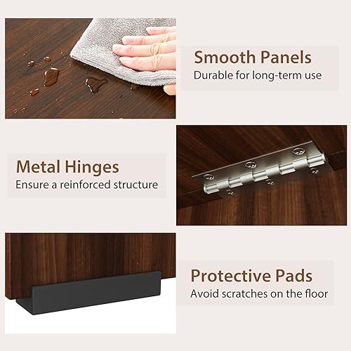 Vista 8 de Tangkula Escritorio extensible para computadora para espacio pequeño, escritorio reversible para oficina en casa con kit antivuelco, escritorio