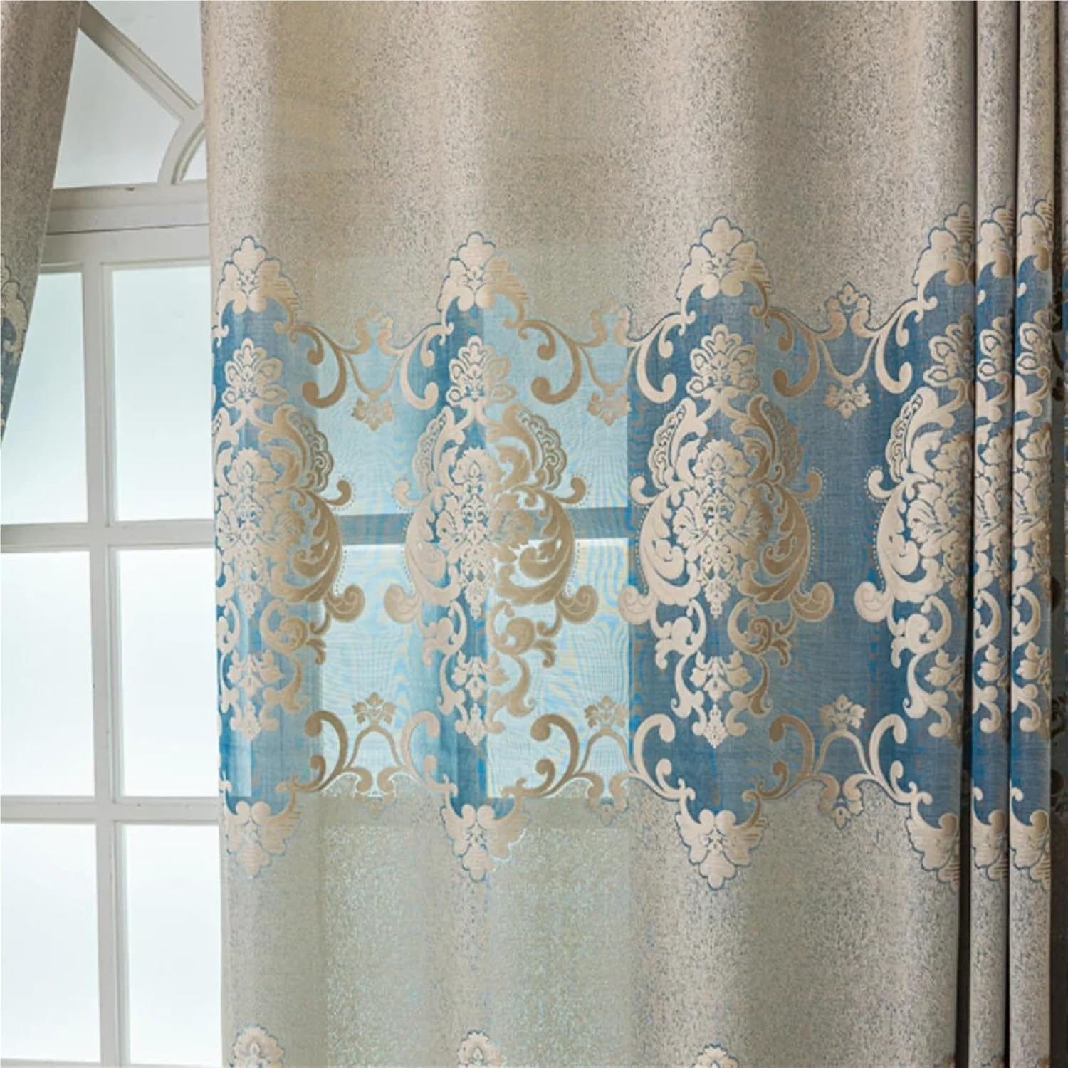 Solid Blackout Curtains for Bedroom 2 Pieces Curtains, Luxury Thermal Insulation Sunshade Drapes for Home Deco(W150xH250cm)