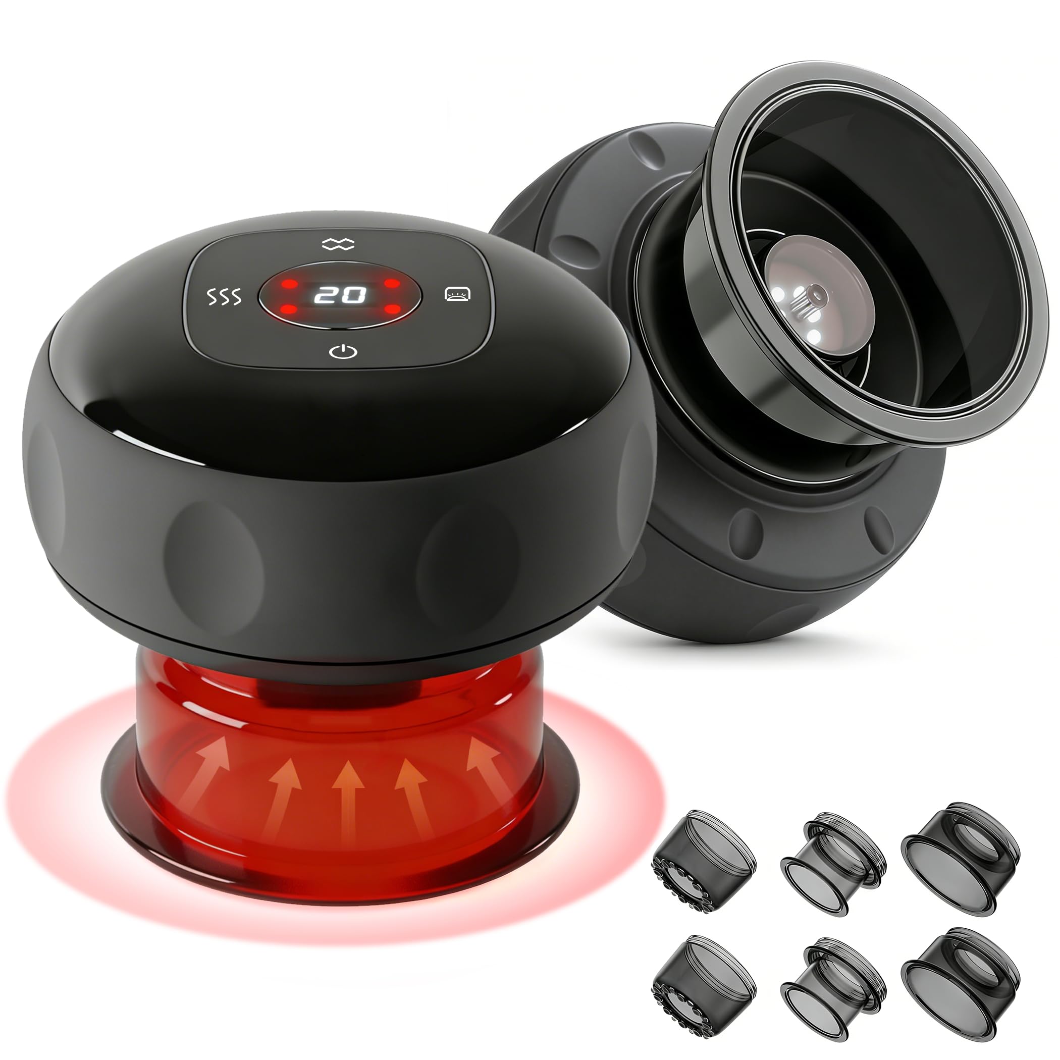 Photo 1 of **FACTORY SEALED** Smart Cupping Kit Therapy Massager, 7-in-1 Electric Cupping Device Set with Red Light Therapy, Heat & 12-Level Adjustable Suction, for Targeted Pain Relief, Muscle Soreness, Tighter Skin ?2 Pack?