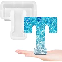 7 Inch Large Letter Molds for Resin, 3D A to Z Capital Alphabet Epoxy Casting Mold, Big T Letter Silicone Candle Mold for Resin Craft Candle Making Alphabet T