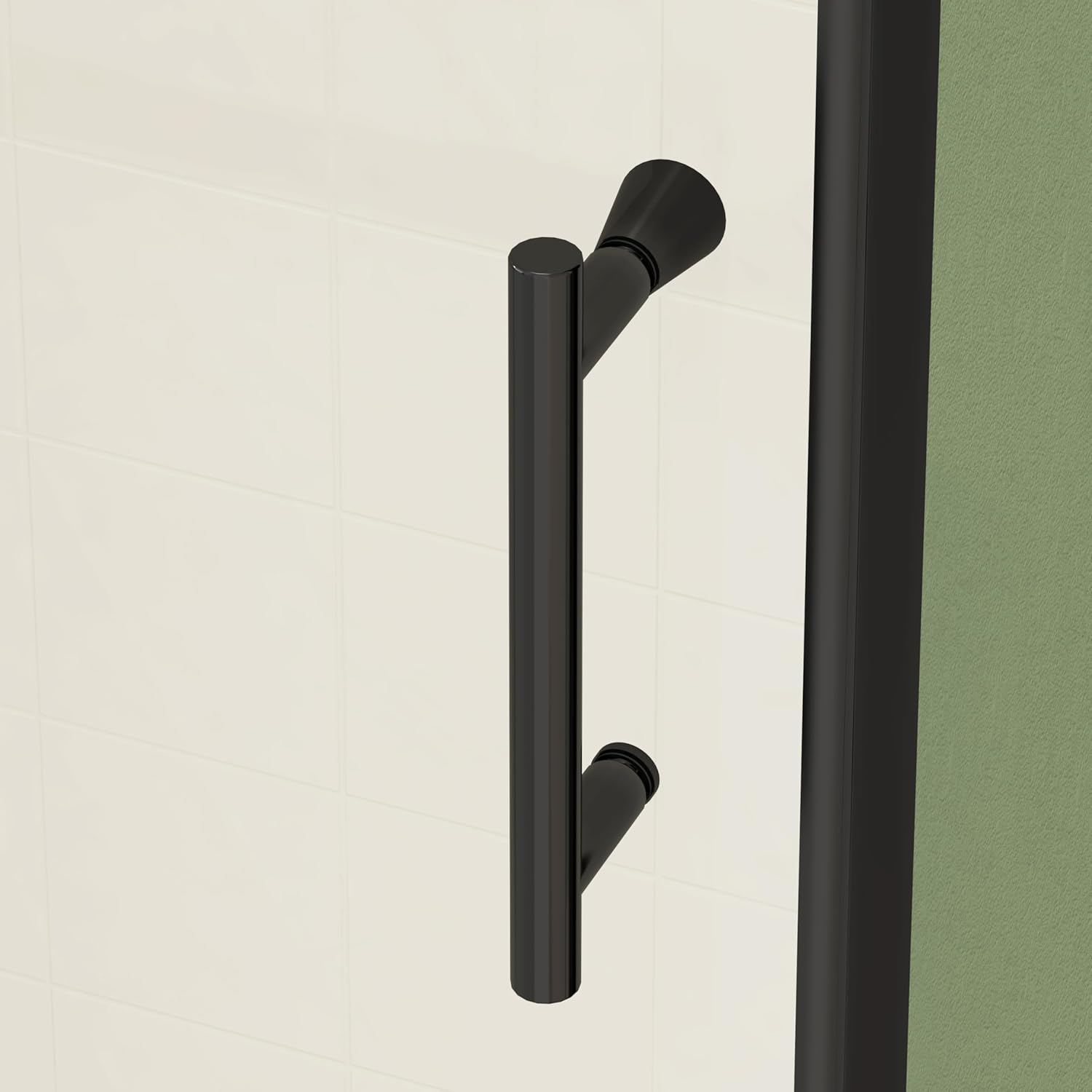 Shower Door 50-54" W x 71" H Frameless Pivot Swing Shower Door, Matte Black Finish, 1/4" (6mm) Clear SGCC Tempered Glass Shower Doors, Reversible Installation, Modern Bathroom Shower Enclosure