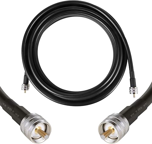 Miniatura 8 de GEMEK Cable de extensión PL259 a PL259 de 15 pies, puente coaxial UHF MM S-MR400 de baja pérdida para radio CB, analizador de antena, medidor SWR,