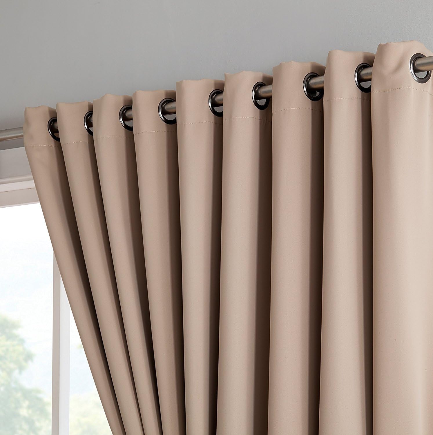 Warm Home Designs 1 Panel of Taupe Blackout Patio Door Curtains. Each Extra Wide Insulated Thermal Sliding Door or Room Divider Curtain is 102" X 84" in Size - N Taupe Patio 84
