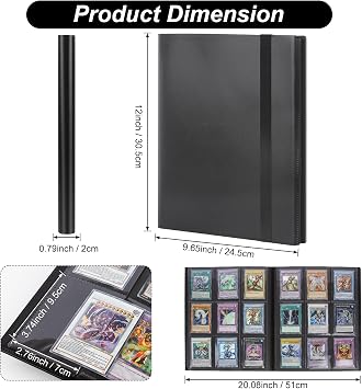 ECOSEAO 9-Pocket Trading Card Binder, 540 Pockets Trading Card Album, Black