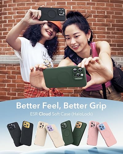 Vista 62 de ESR Funda para iPhone 15 Pro Max, compatible con MagSafe, de grado militar, negro transparente