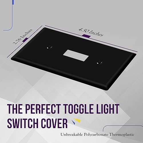 Miniatura 9 de ENERLITES - Tapa de la placa de pared del interruptor de palanca, tamaño 1-Gang 4.50 pulgadas x 2.76 pulgadas, termoplástico de policarbonato