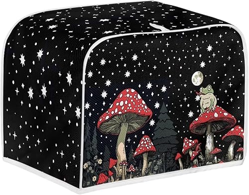 Miniatura 2 de Cubierta para horno tostadora de hongos y rana para cocina, 2 rebanadas de ranura ancha, tostadora de pan, cubierta a prueba de polvo, cubiertas