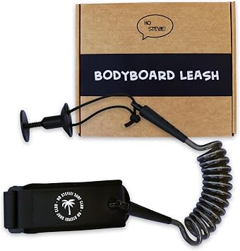 Ho Stevie! Bodyboard Leash - Comfy & Tangle-Free Adjustable Padded Bicep Cuff, Strong 7mm Coiled Cord
