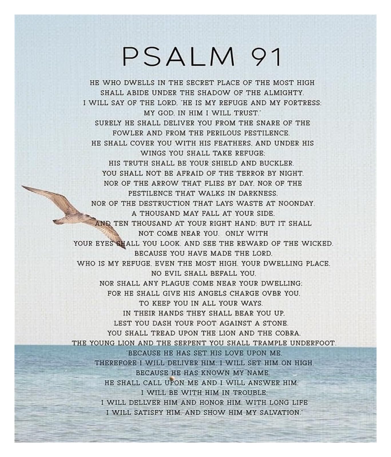 HGETJOHXEM Scripture Art: Psalm 91 – The Secret Place of the Most High, Framed Bible Verse Print, Encouraging Gift for Home, Church, or Bible Study(Framed,08x12inch(20x30cm))