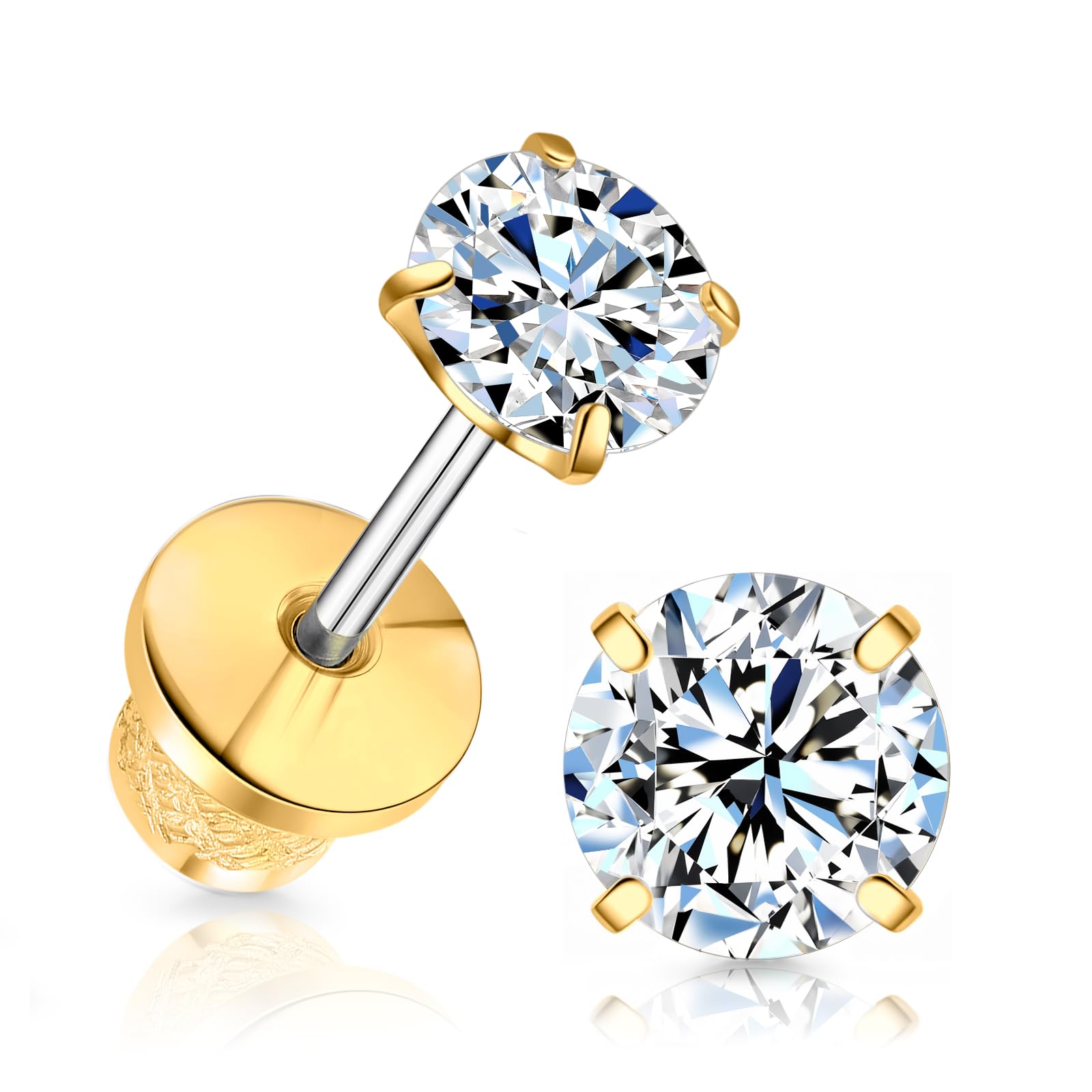 Limerencia Moissanite Ohrringe Damen, Titan Hypoallergen Schmuck Geschenk für Frauen, VVS1 Reinheit D Farbe