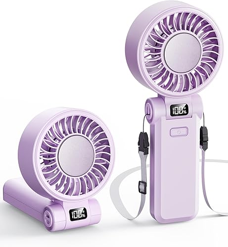 Mini ventilador de mano portátil 3 en 1, ventilador de bolsillo pequeño con máximo 21 horas de tiempo de funcionamiento, plegado ajustable de 180,