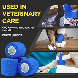 OK TAPE 12 Rolls Self Adhesive Bandage Wrap, Elastic Athletic Tape, Self Stick Bandage Tape, Vet Wrap, Medical Wrap for Wrist, Feet, 2 x 5 Yards - Blue