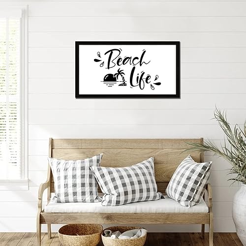 Miniatura 5 de Letreros de madera con cita motivacional con versículos de las Escrituras, estilo rústico y elegante, 12 x 22 pulgadas, marco negro, placa de madera