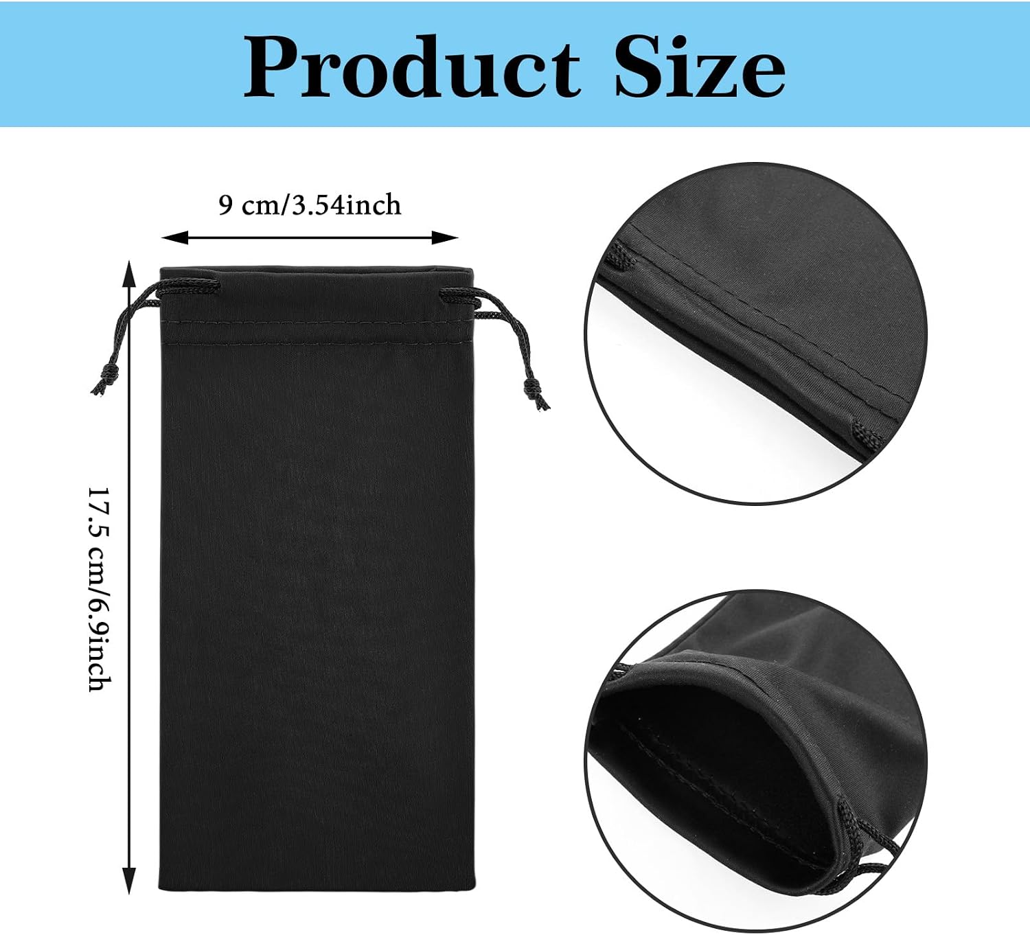 4 Pcs Eyeglasses Sunglasses Microfiber Pouch Bag, Microbag Microfiber Eyeglass Pouch Set Soft Sunglasses Case Sunglass Sleeve Storage Bag Pouches Bulk With Drawstrings for Watch Jewelry Smartphone image 2
