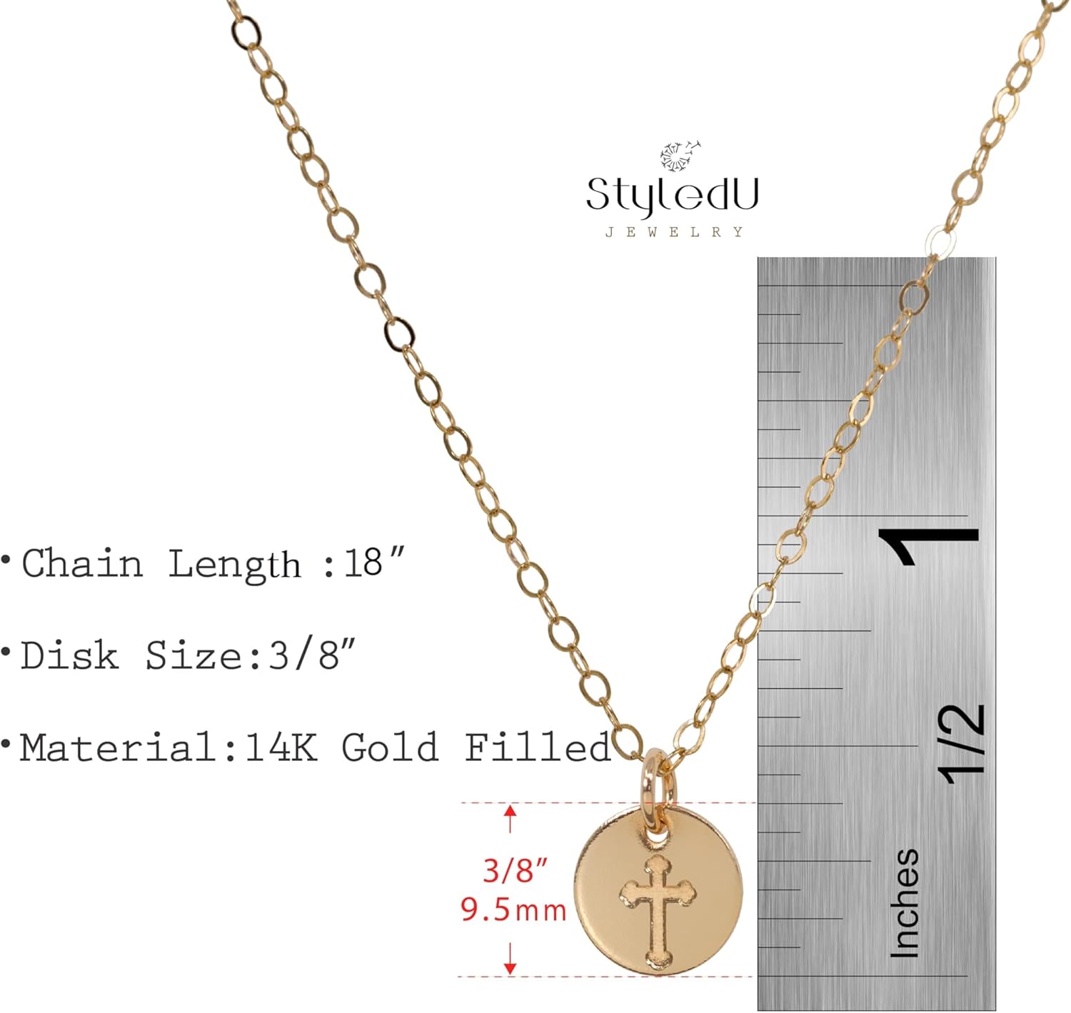 Dainty Cross Necklace for Women, 14K gold-filled Dainty Cross Pendant Necklace, Small Simple Faith Jewelry Gift for Her, Christian Gift