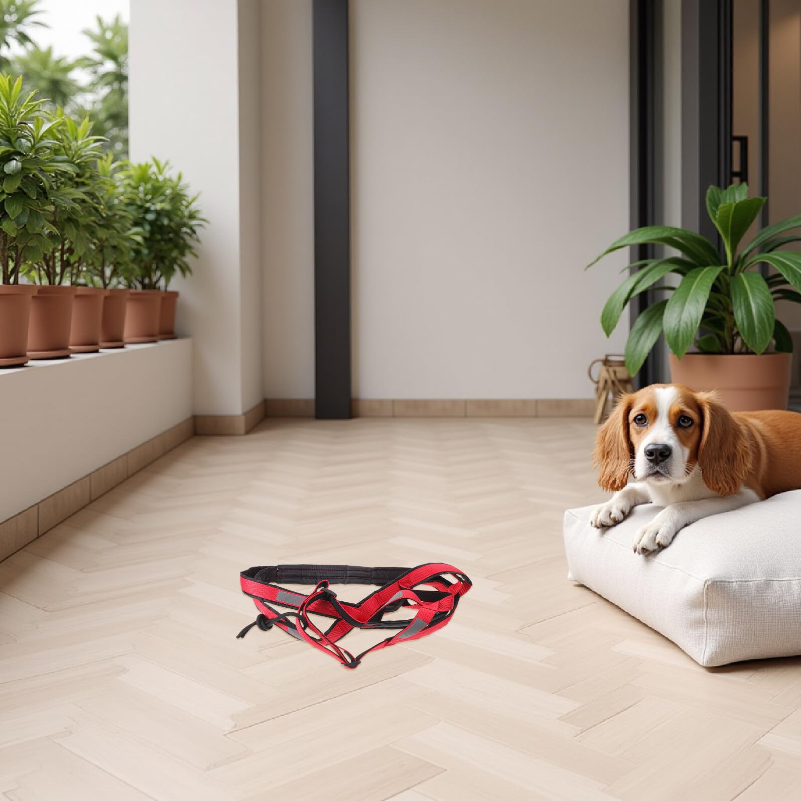 Arnés Ajustable para Perros Grandes XXL con Chaleco Resistente de Nailon, Tiras Reflectantes para Paseo Nocturno, Arnés para Trineo, Correr y Ciclismo