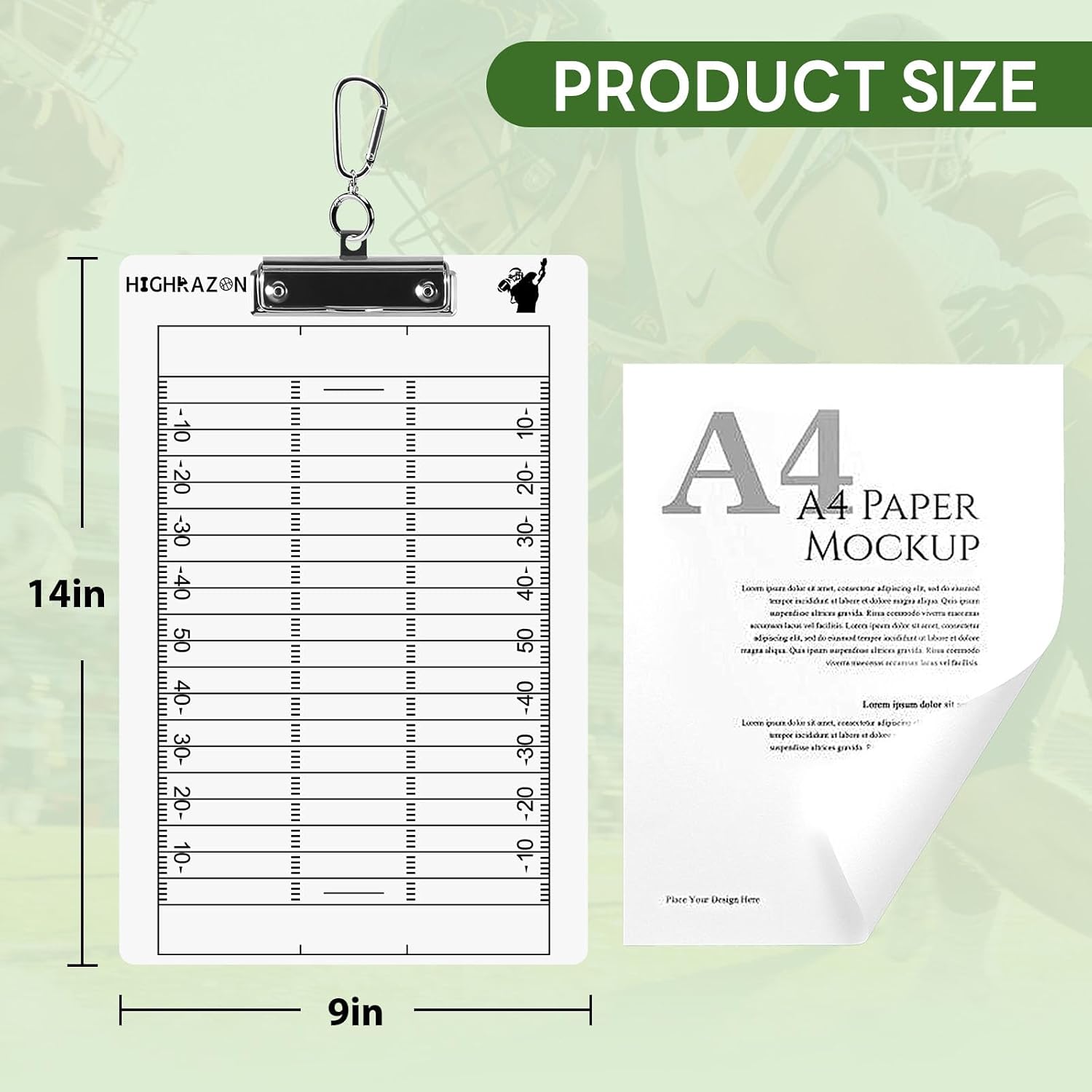 Football Coaches Clipboard, White Double-Sided Dry Erase Coach Clipboard, Football Whiteboard for Coaches, Lineup White Board with Marker for Coaches Gift
