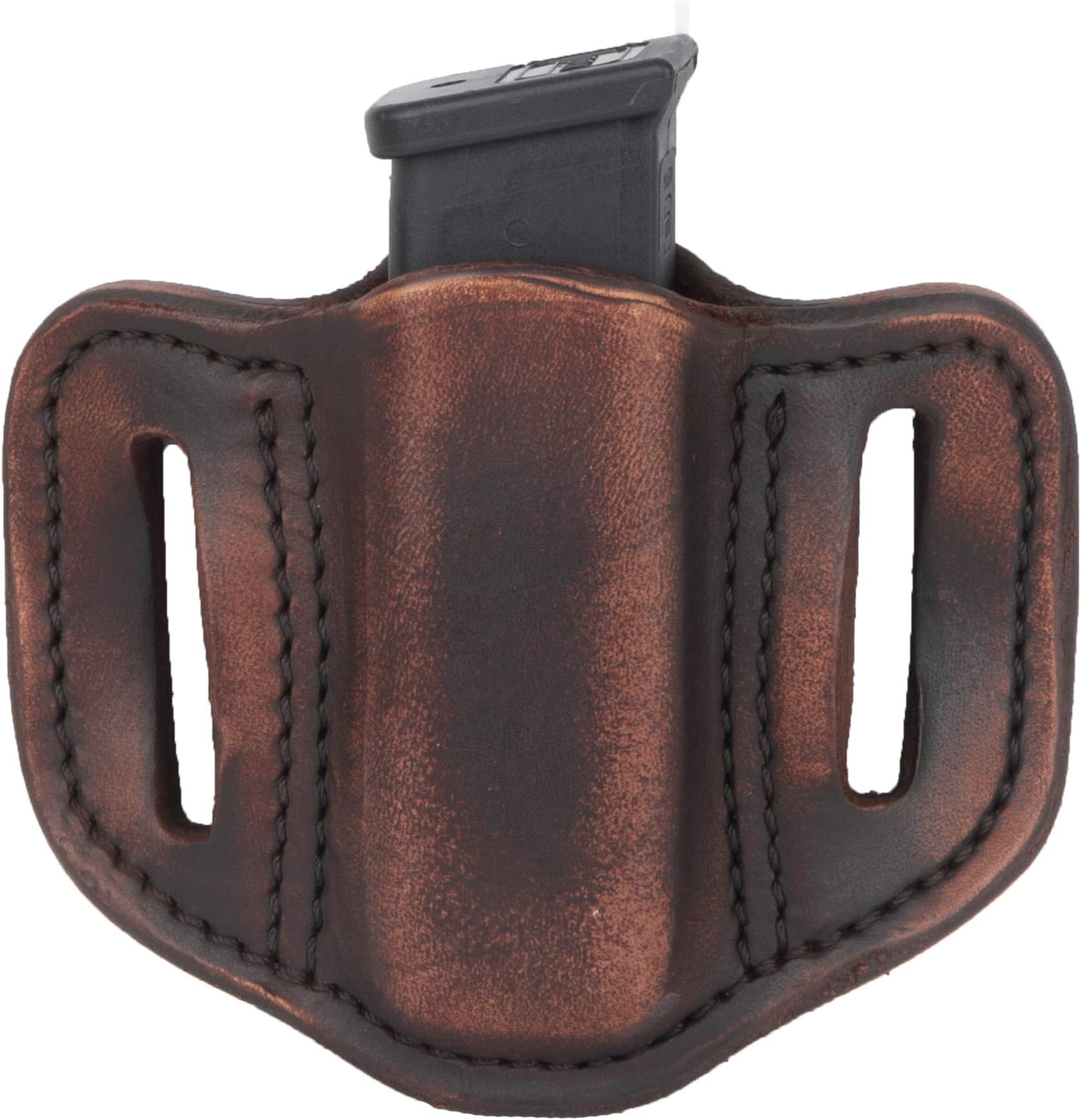 1791 GUNLEATHER Single Mag Holster for Double Stack Mags, OWB Magazine Pouch for Belts Available in Stealth Black, Classic Brown, Black & Brown and Signature Brown