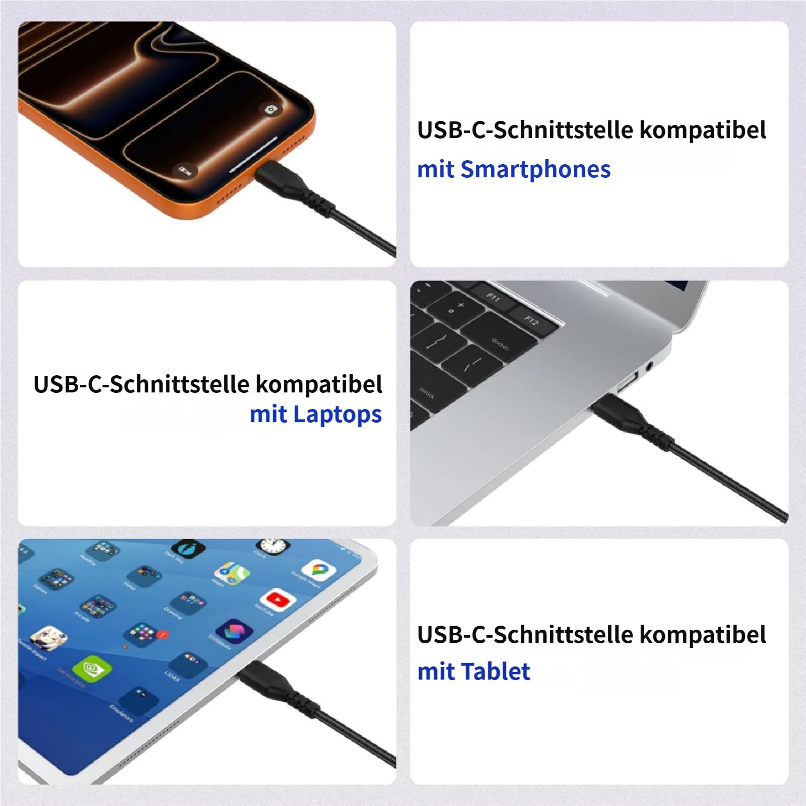 K702 Kabel, USB-C auf Mini XLR 3-Pol, Nylongeflecht, verlustfreies Audio, kompatibel mit kompatibel mit AKG K240, K240S, K240MK II, Q701, K141, K171, K181, K271s, K271 MKII, 1,5 M