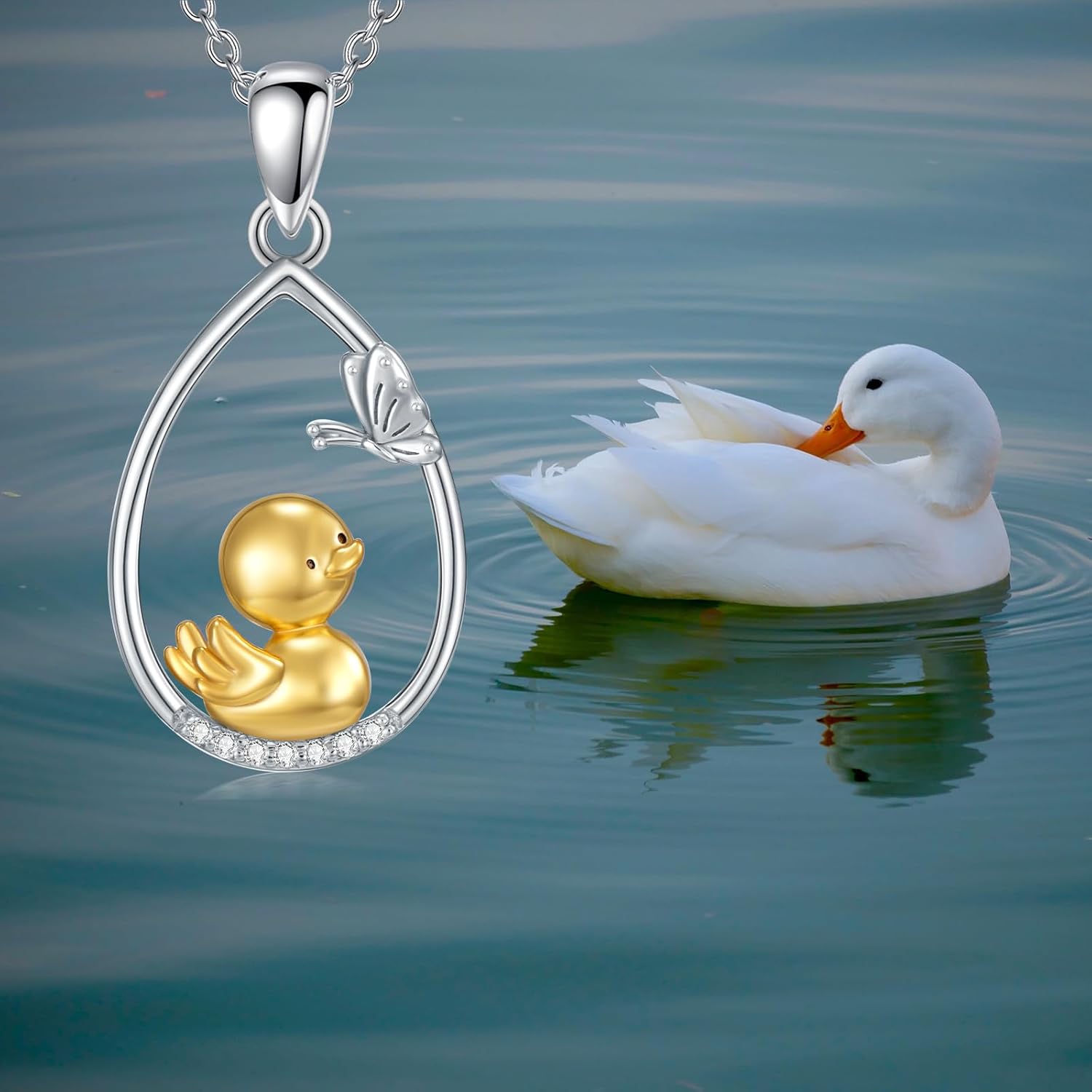 Diamond Duck Necklace 925 Sterling Silver Cute Animal Necklace for Women Jewelry Gifts for Anniversary - Image 6
