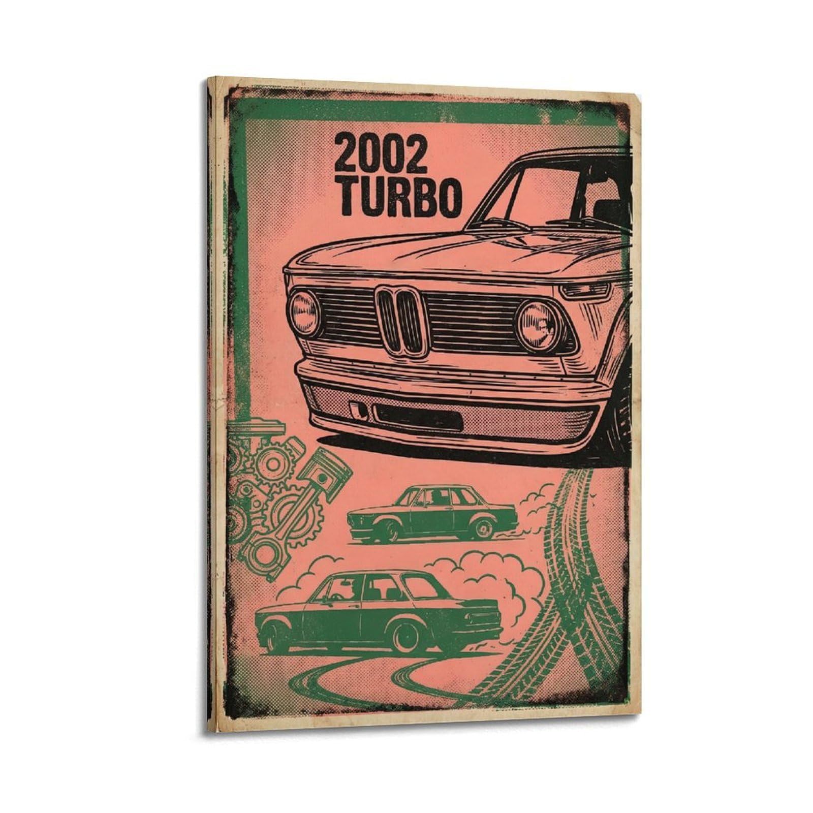 Okngb Frame-Style Vintage Sports Car 2002 Turbo Racing Supercar Poster Decorative Painting Canvas Art Picture 24X36inch(60X90cm)