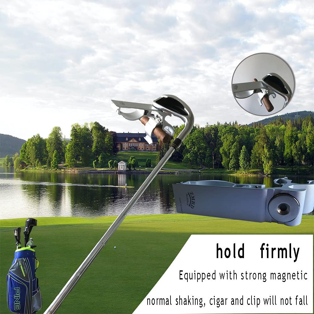 Cigar Holder, Durable Cigar Clip,Cigar Gifts, Cigar Stand Can Hold 30-60 Rings Cigars,Cigarette Holder Cigar Rest Cigar Stand Cigar Holders for Men Cigar Holders Cigar for Men/Golfer 1 pc