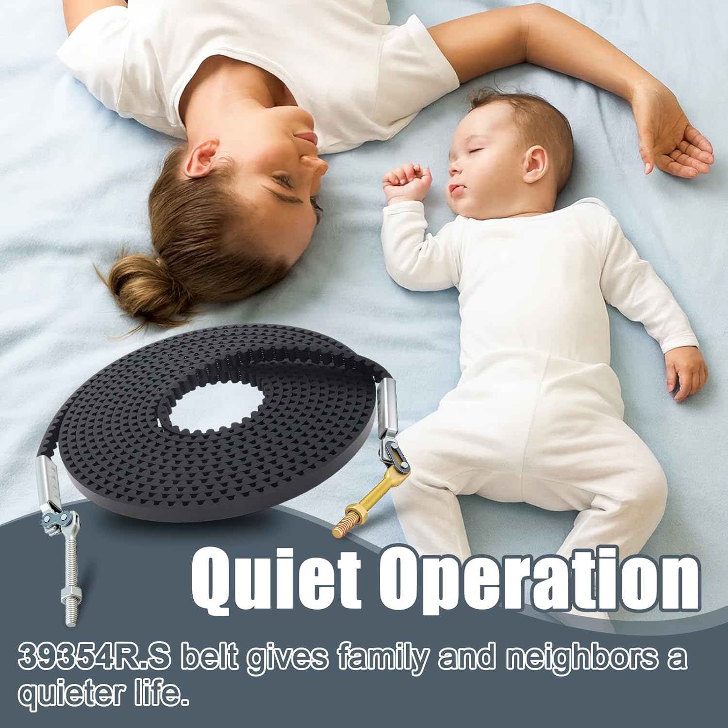 39354R.S Drive Belt Fits for 7ft Garage Door, Compatible with Genie 7055, 2055, 7155, 1055, 1155, 3055, 3053, 3155d, SilentMax 550 750 Garage Opener