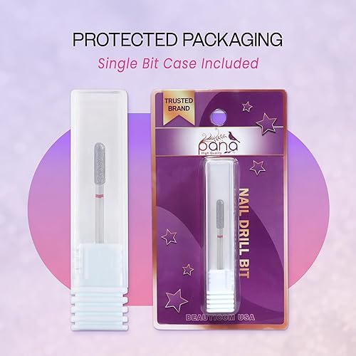Miniatura 4 de PANA Broca de diamante para uñas de 332 pulgadas (grano fino)  Brocas profesionales para uñas de gel acrílico, manicura seca y pedicura con forma de