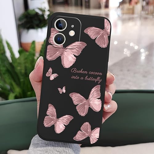 Miniatura 3 de LEECG Funda para iPhone 12 Mini, diseño creativo con estampado floral de mariposa de astronauta, funda para teléfono con forro de microfibra suave