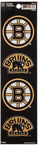 Rico Industries NHL Hockey Quad Decal 3" x 12" Quad Decal - (4) Decals - Boston Bruins
