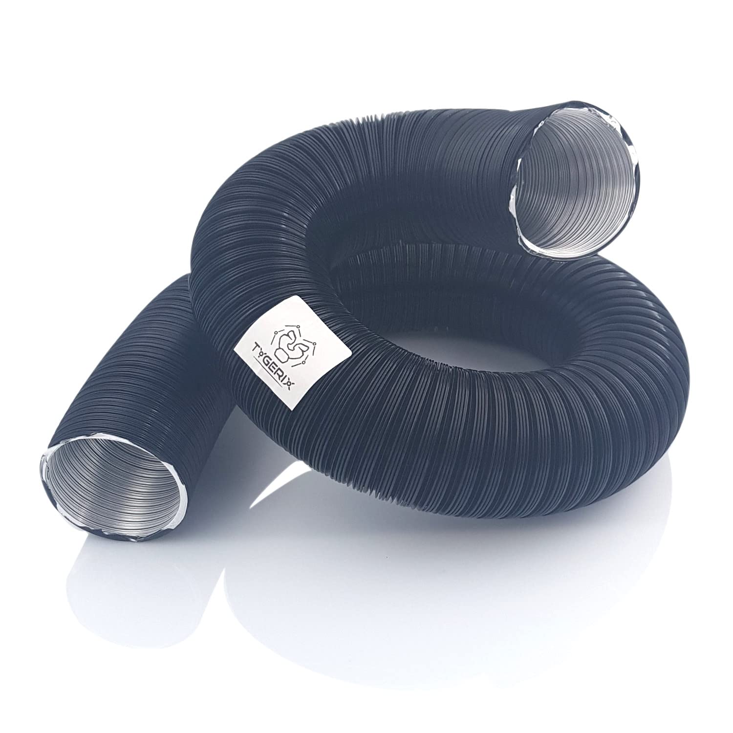 Tuyau flexible aluminium 60 mm noir double épaisseur haute résistance Tygerix