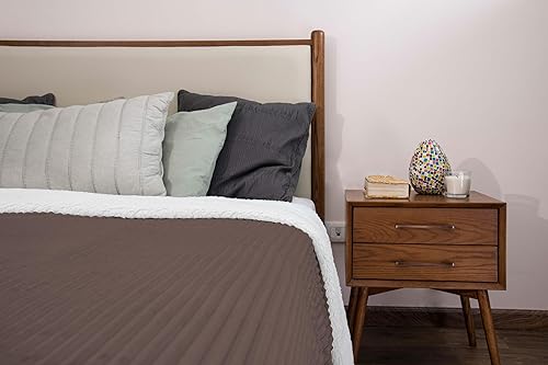 Miniatura 2 de Mintra Inicio Sherpa Manta de franela a rayas (marrón, 70 x 86 pulgadas grande))