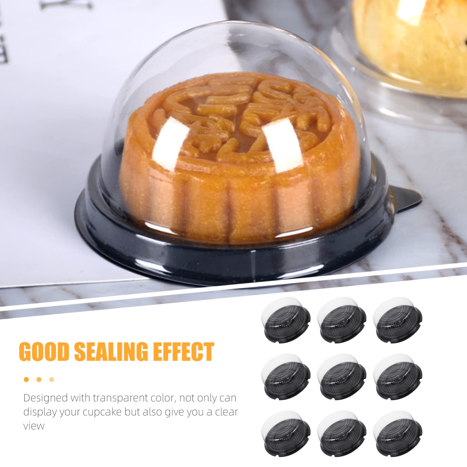 10 recipientes desechables de plástico para tartas con tapas de cúpula y tablas de pasteles, cajas transparentes para pasteles, soporte redondo para tartas para transporte al azar de 8 pulgadas