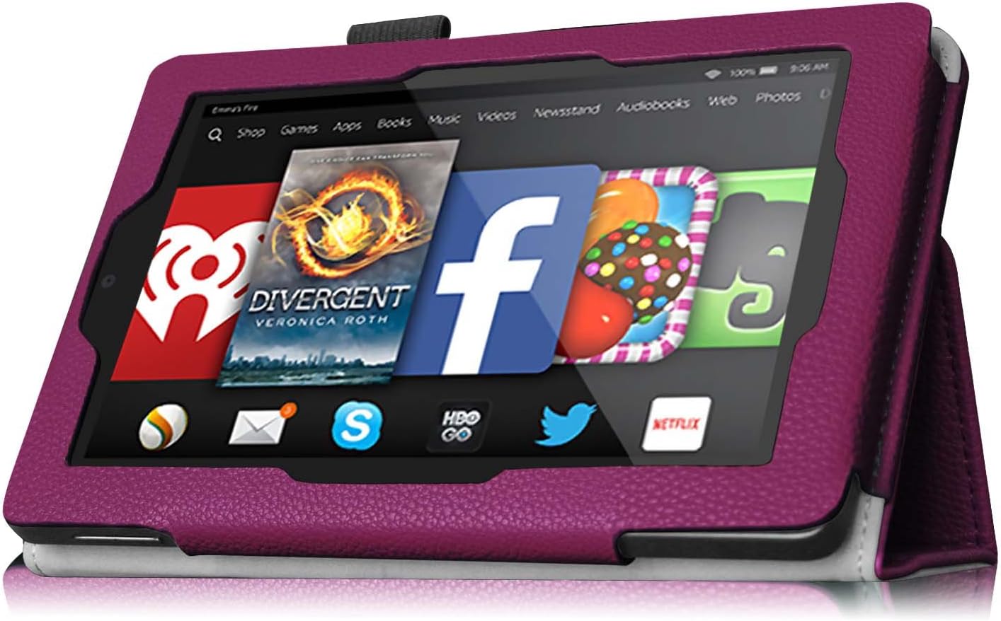 Fintie Folio Case for Fire HD 7 Tablet (2014 Oct Release) - Slim Fit Leather Standing Protective Cover with Auto Sleep/Wake Feature (Will only fit Fire HD 7 4th Generation 2014 Model), Purple
