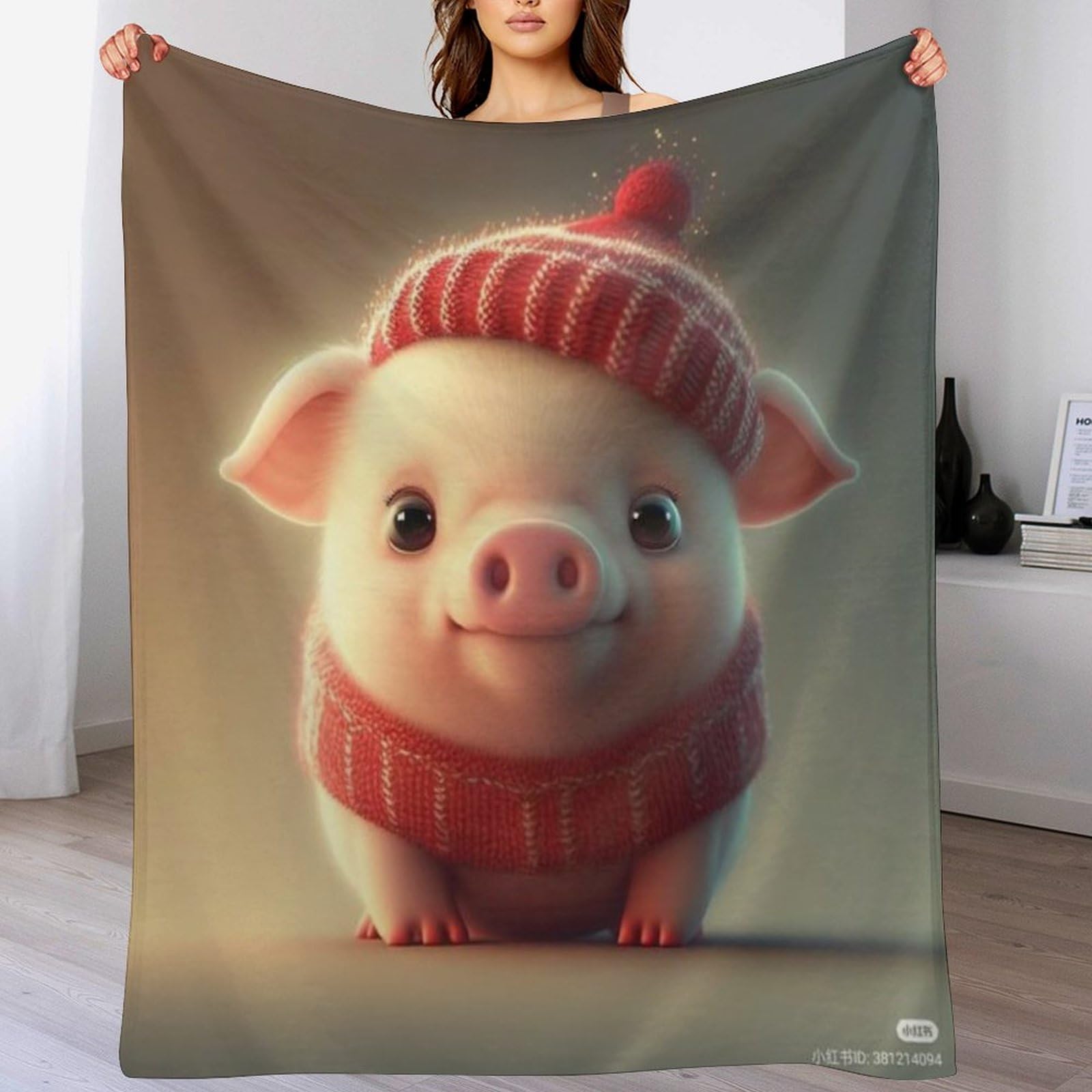Couverture lit cochon frileux plaid chaud en flannel épaisse