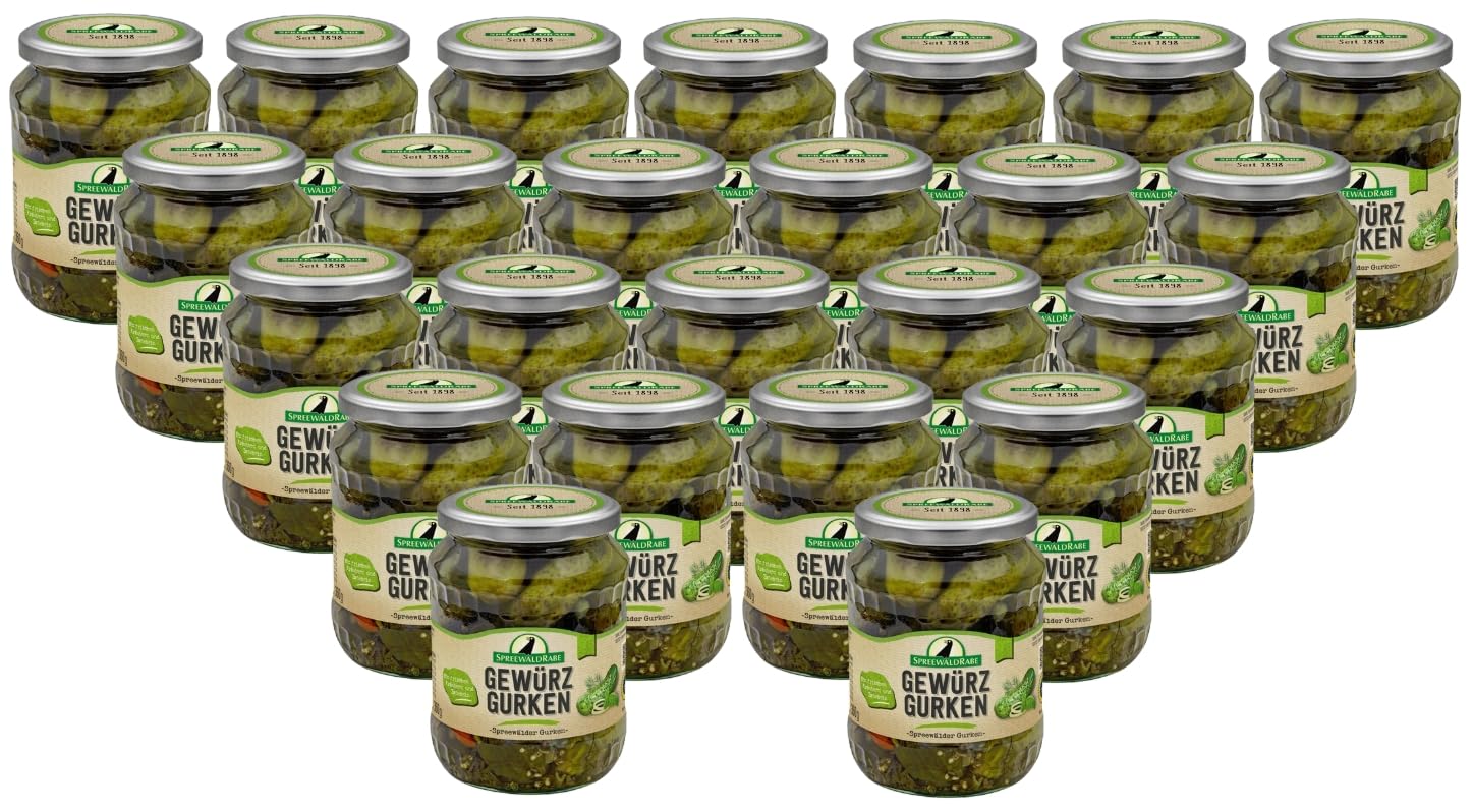24 Gläser Rabe Gewürzgurken groß