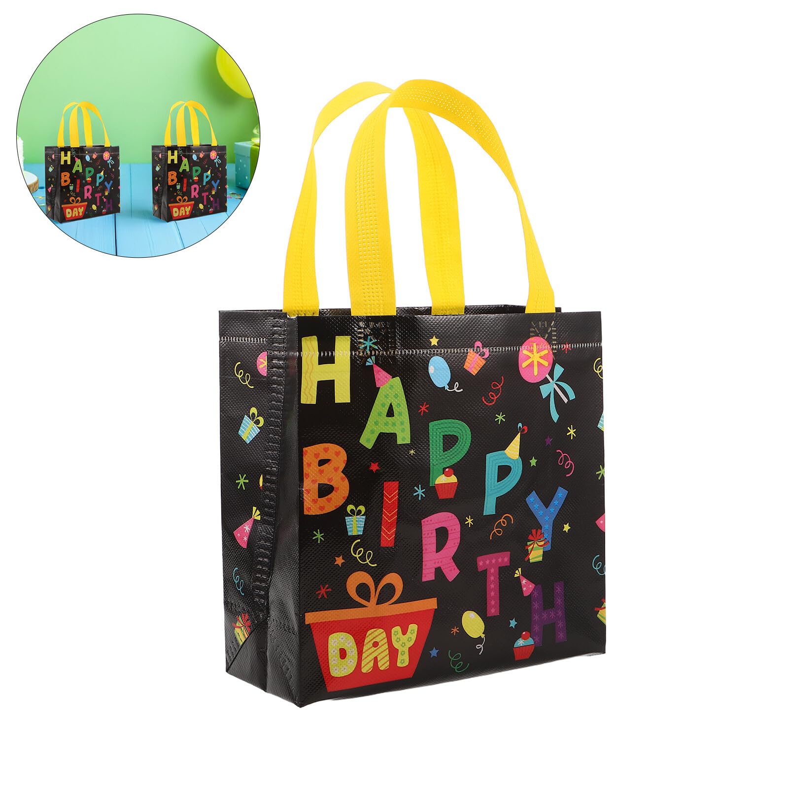 Homoyoyo Bolsas de Obsequio para Cumpleaños con Asas, 30 Piezas de Tela No Tejida Duradera, Tamaño 32x19x8 Cm, Bolsas Reutilizables para Dulces y Fiestas Infantiles