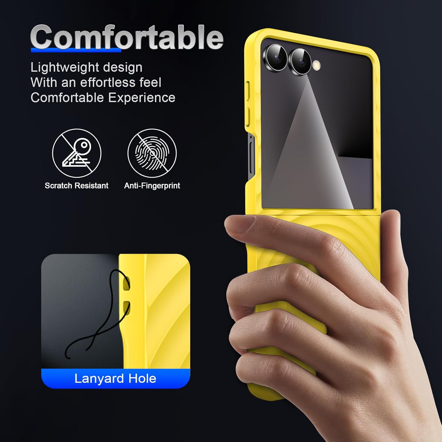 Magnetic for Galaxy Z Flip 7 Case,Lightweight,Slim Fit Drop Protection Rugged Shockproof Cover for Samsung Galaxy Z Flip 7, Hard PC Shockproof Protective Phone Yellow 29-Flip 7-08