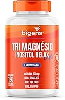 Tri Magnésio (dimalato, quelato e taurato) Inositol Relax CAPS, Vitamina B6, 120 Cápsulas, Biogens