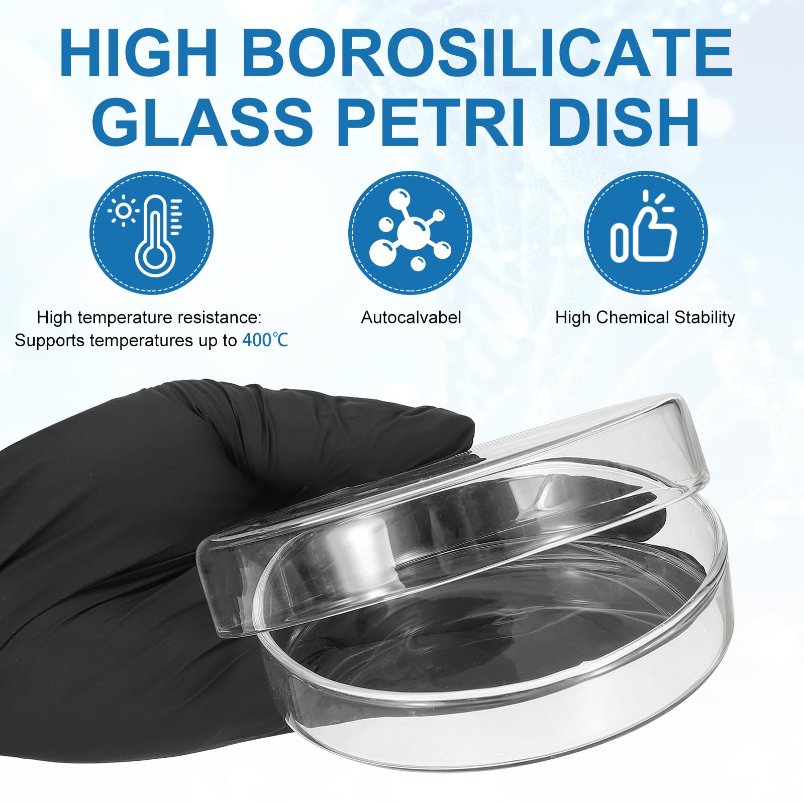 PATIKIL 12 Pezzi Vetreria Petri Con Coperchio, 120 mm Vetro Borosilicato Spesso Autoclavabile Piastre Coltura Laboratorio Etichette Per Esperimenti Scientifici Progetti Laboratorio