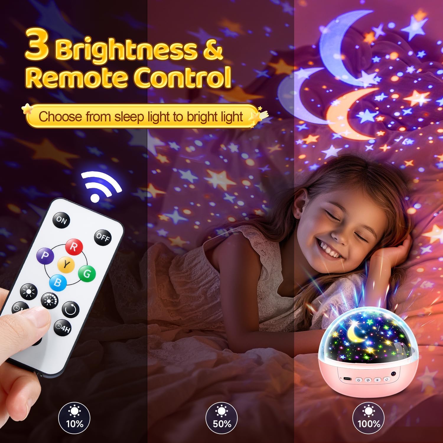 Star Projector for Kids, 3 Films 93 Colors Kids Projector Night Light