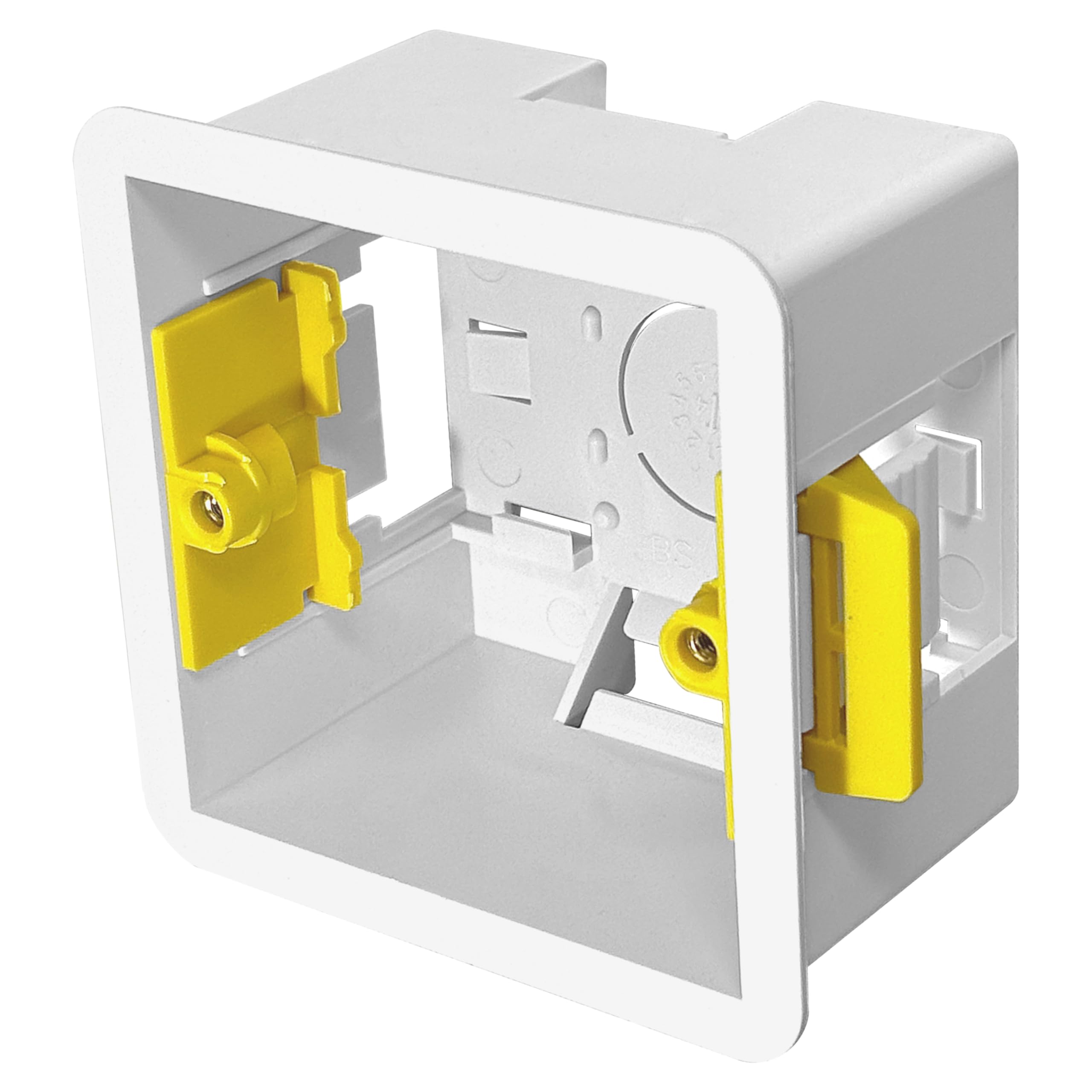 Evoges 1 Gang Dry Lining Back Box 47mm | Deep Electrical Wall Box for Plasterboard | Fast-Fit Design (Pack of 1)
