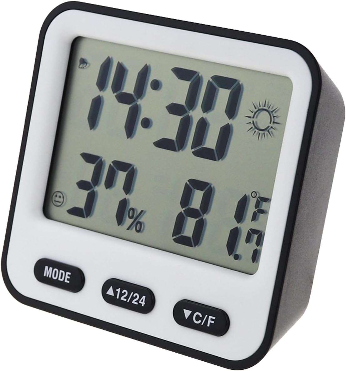 Hguangs Hygrometer Thermometer Digital Temperature Humidity Meter Indoor Thermometer Hygrometer with Digital LCD Display and Alarm Clock