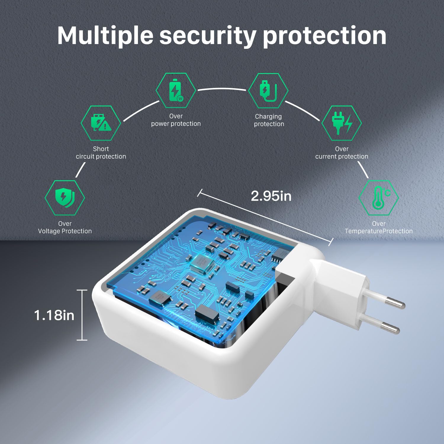 Chargeur USB-C 67W IFEART - Double Port Pour MacBook, IPad, IPhone, Samsung Avec Câble 2m
