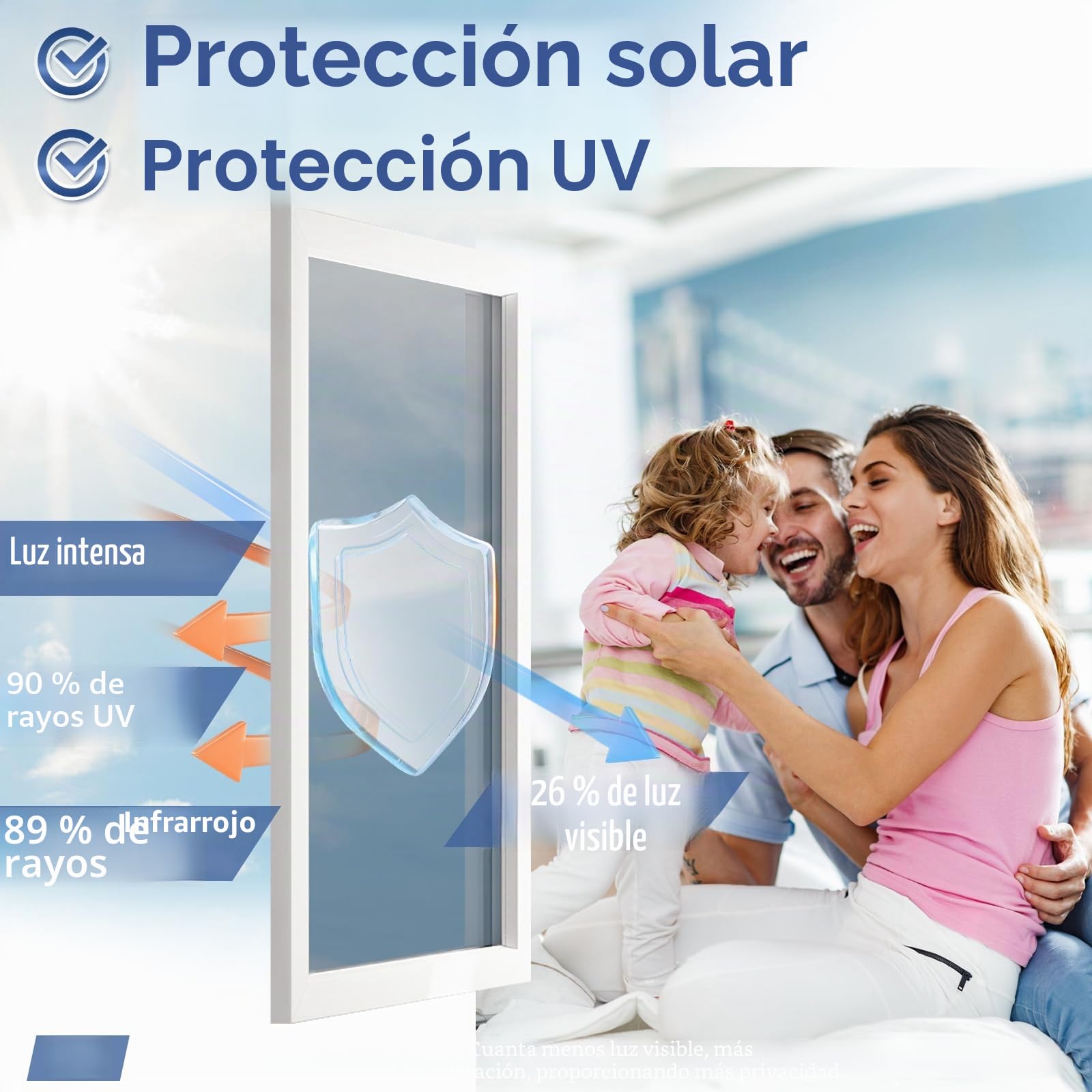 rabbitgoo Vinilos Espejo para Ventanas 90x200cm, Vinilo Espejo Unidireccional, Lámina Protector Solar Privacidad, Vinilo Ventana Deorativos Adhesiva Anti 85% Calor y 90% UV para Hogar Oficina